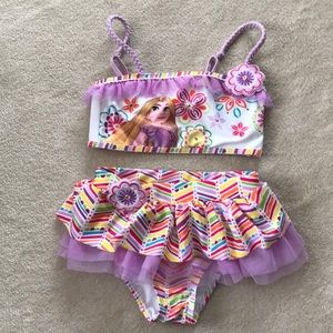 Girls Disney Rapunzel two piece bathing suit
